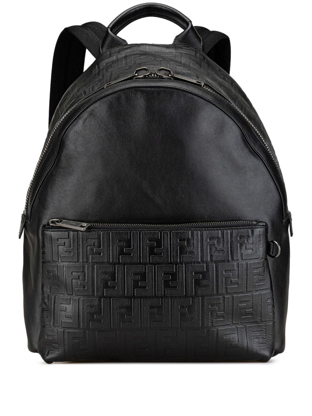 Fendi Pre-Owned 2000-2010 Vitello Grace Zucca Embossed Leather backpack - Black