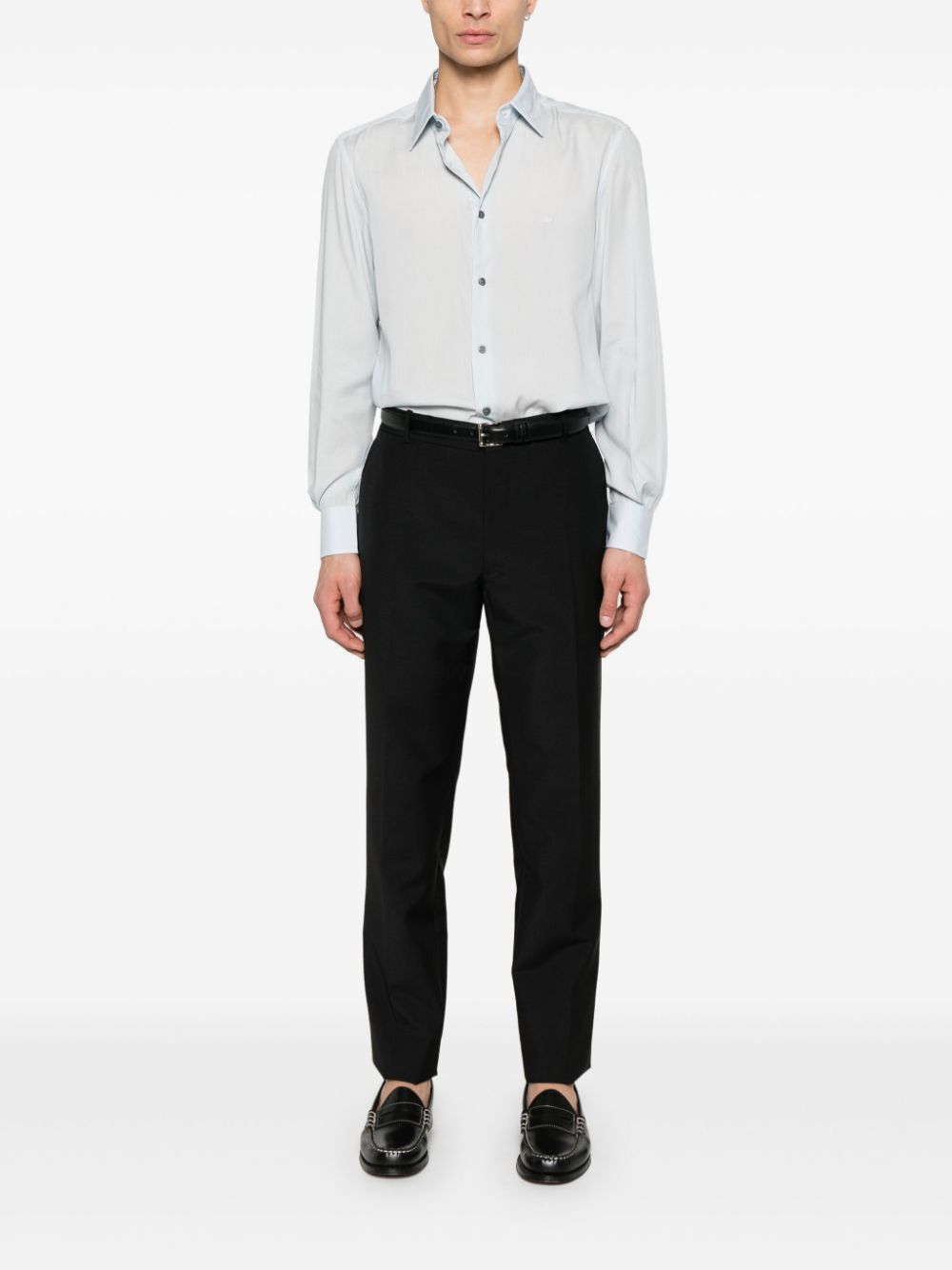 Emporio Armani pinstripe shirt - Blauw