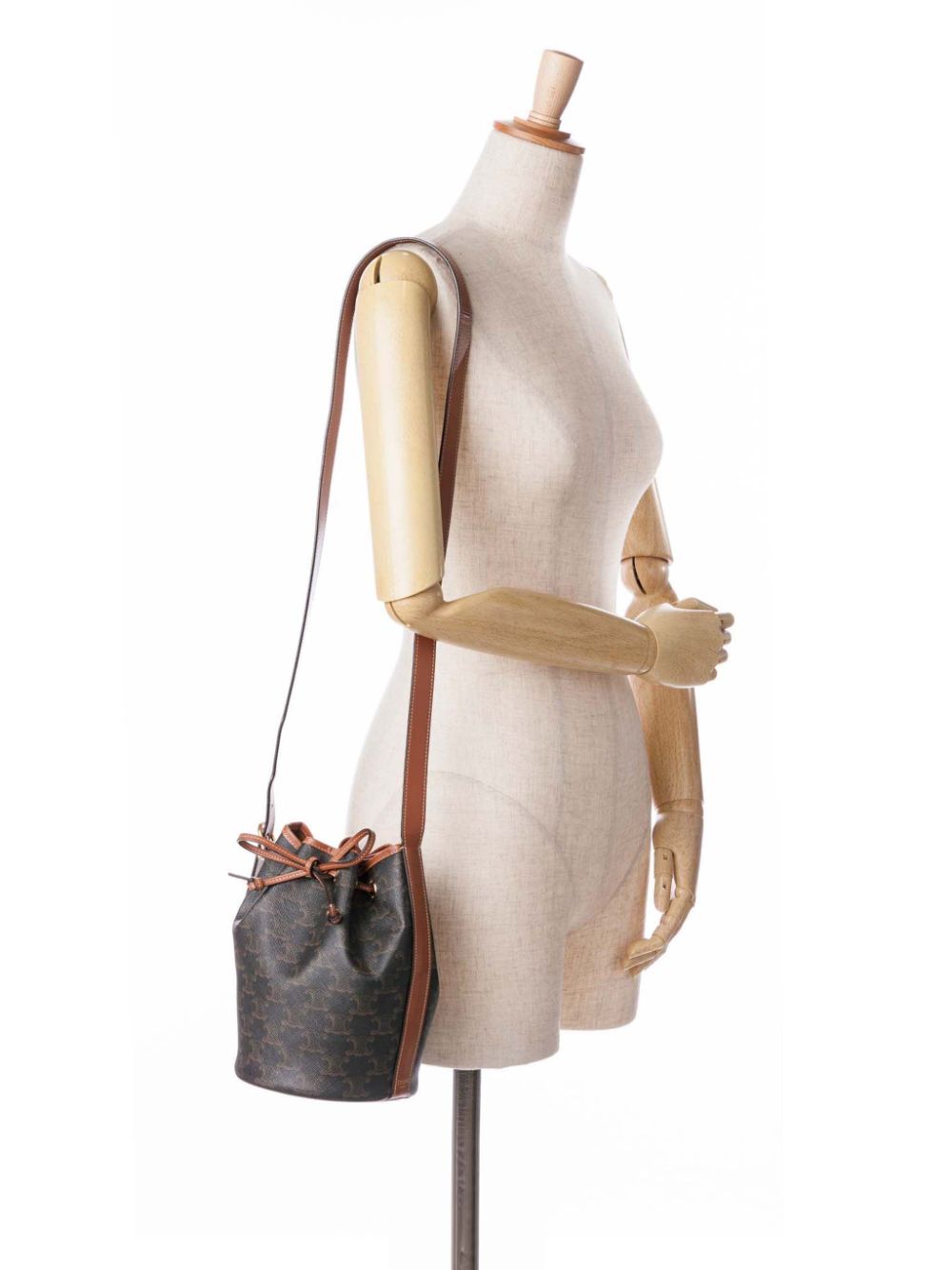 Céline Pre-Owned 2020 kleine Triomphe gecoate canvas bucket-tas met trekkoord - Bruin