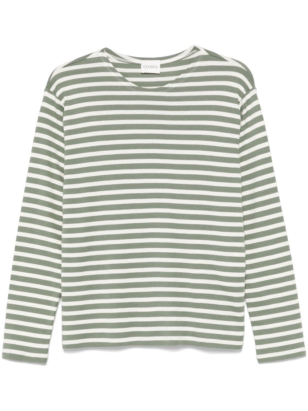 Closed striped T-shirt - Green