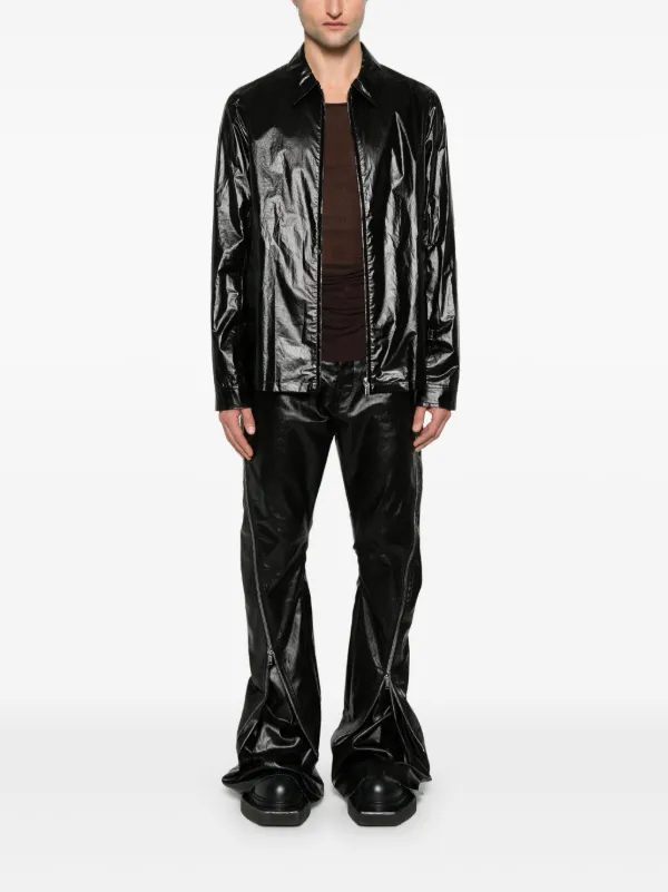 【関税込み】Rick Owens ブラック Concordians Brad ジャケット Rick Owens: ブラック Concordians Brad ジャケット | SSENSE 日本