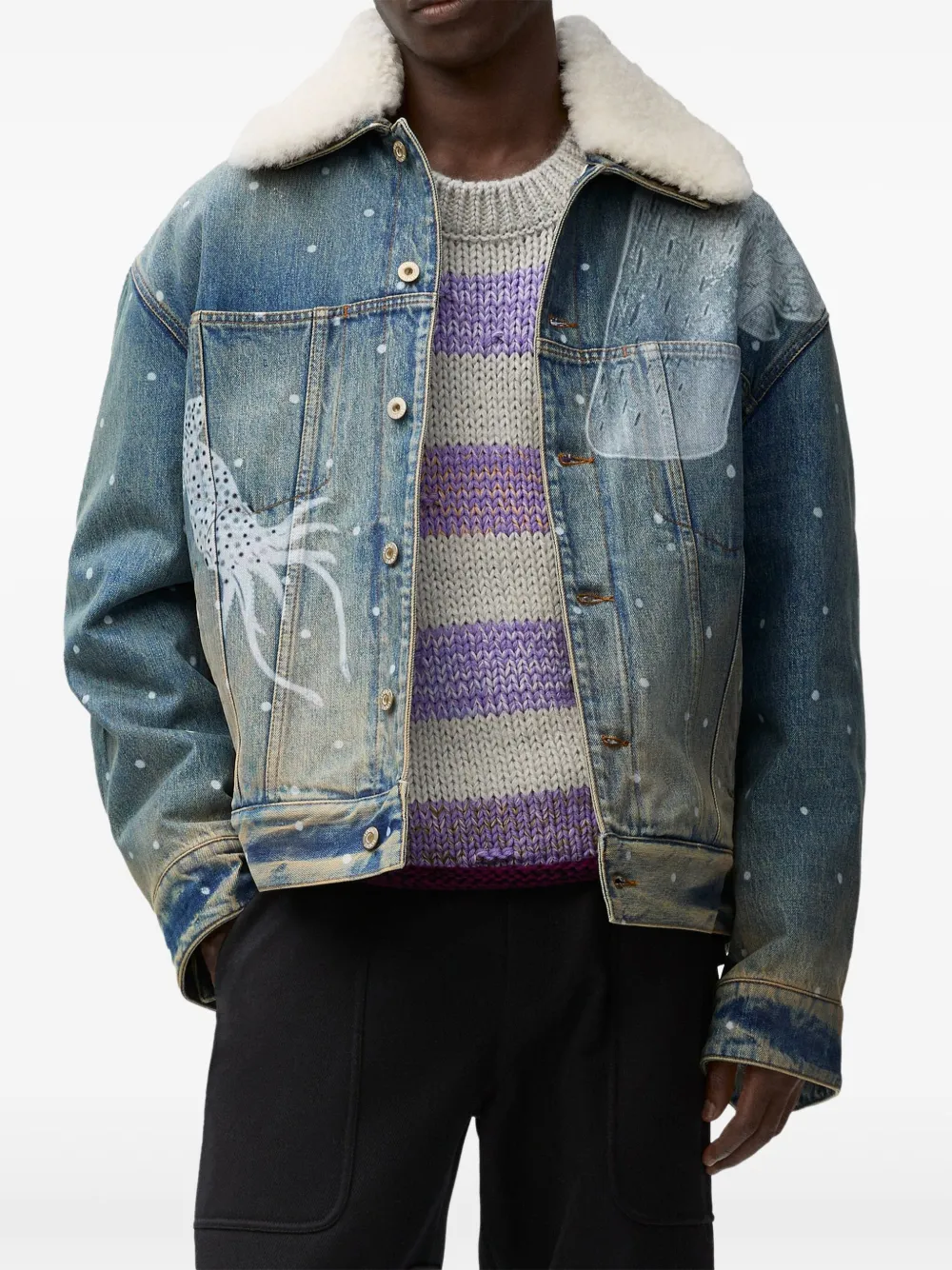 LOEWE x Suna Fujita Jacket in denim Blauw