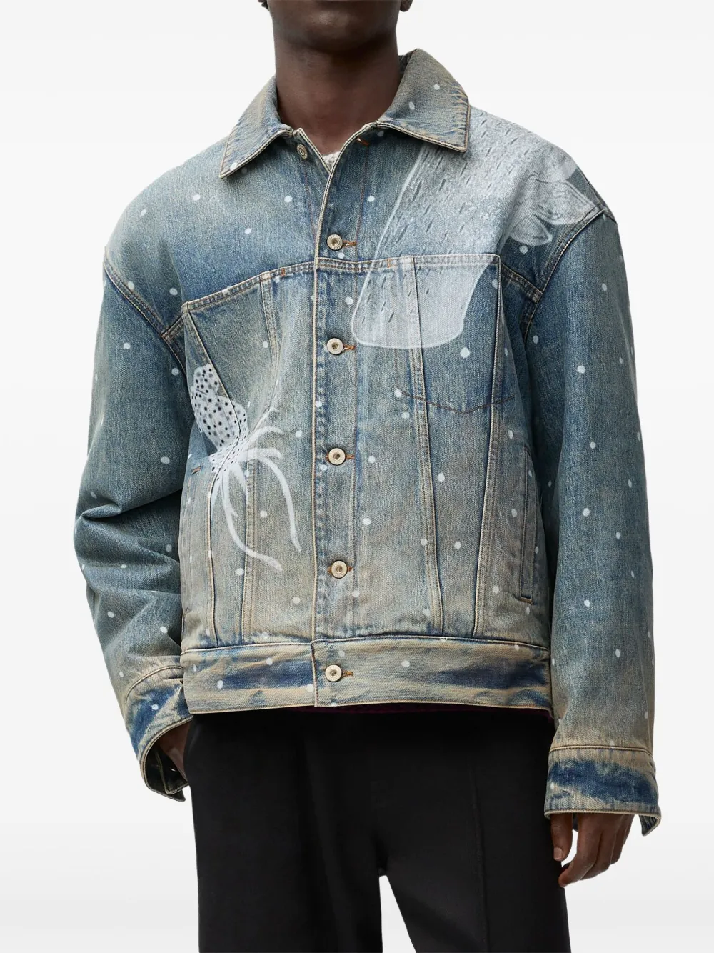LOEWE x Suna Fujita Jacket in denim Blauw
