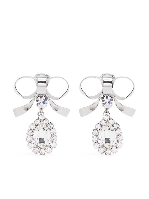 Alessandra Rich crystal-embellished bow drop earrings