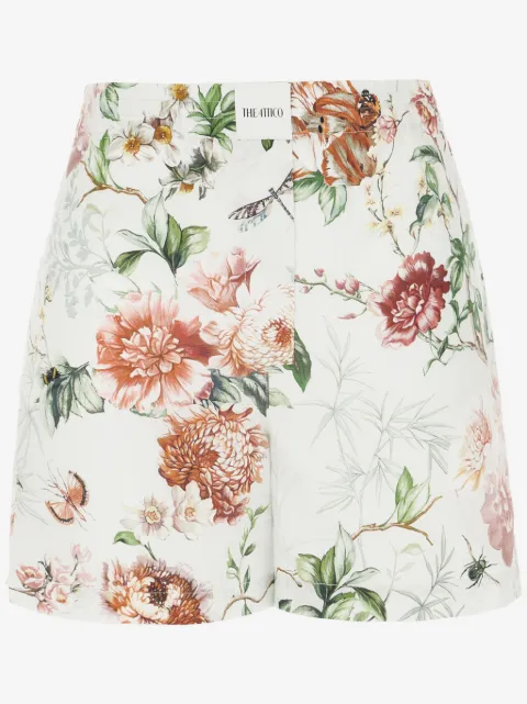 The Attico floral-print cotton shorts