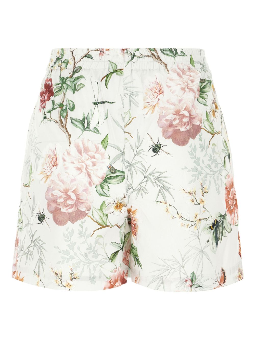 The Attico floral-print cotton shorts - White