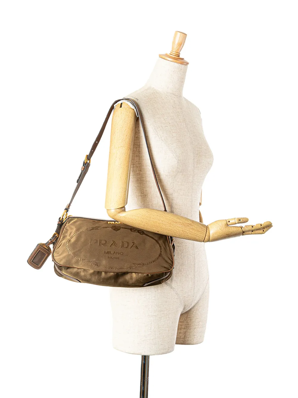 Prada Pre-Owned 2000-2020 Tessuto Canapa schoudertas met logo - Bruin