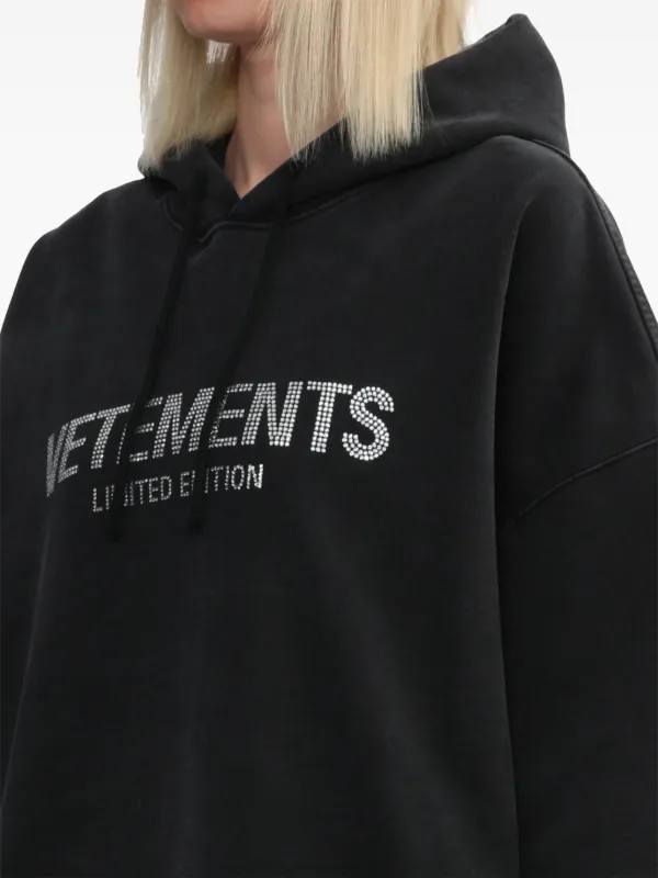 VETEMENTS logo-embellished Hoodie | Black | FARFETCH
