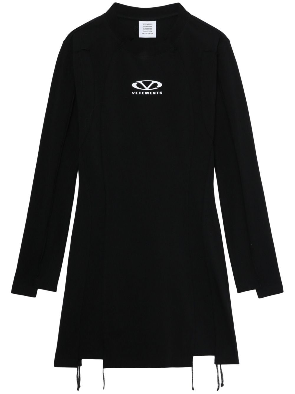 Image 1 of VETEMENTS vestido corto con logo estampado