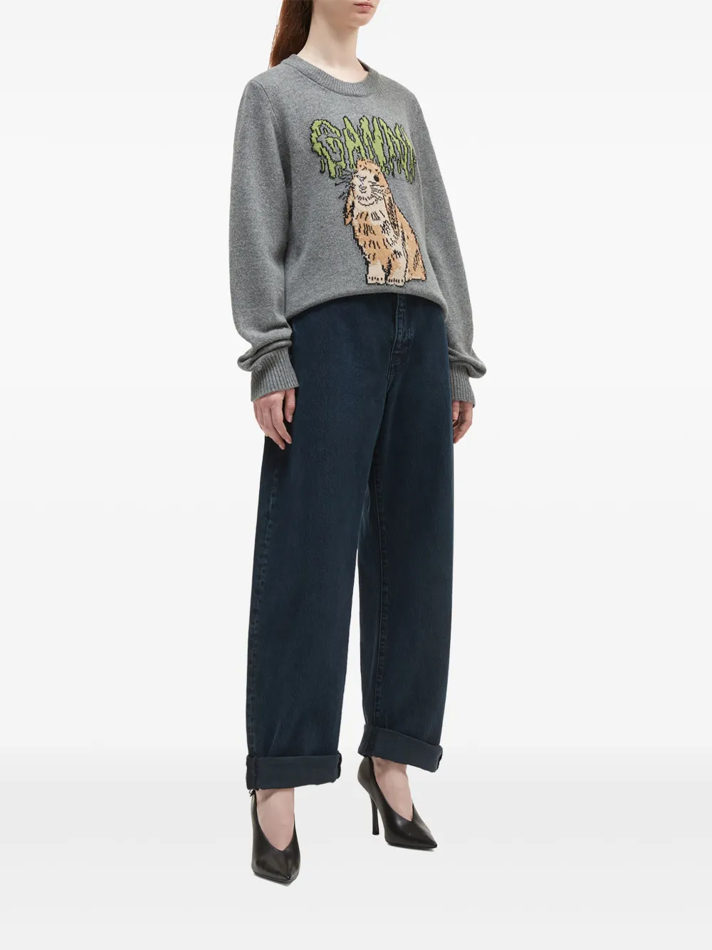 GANNI Bunny sweater - Grijs