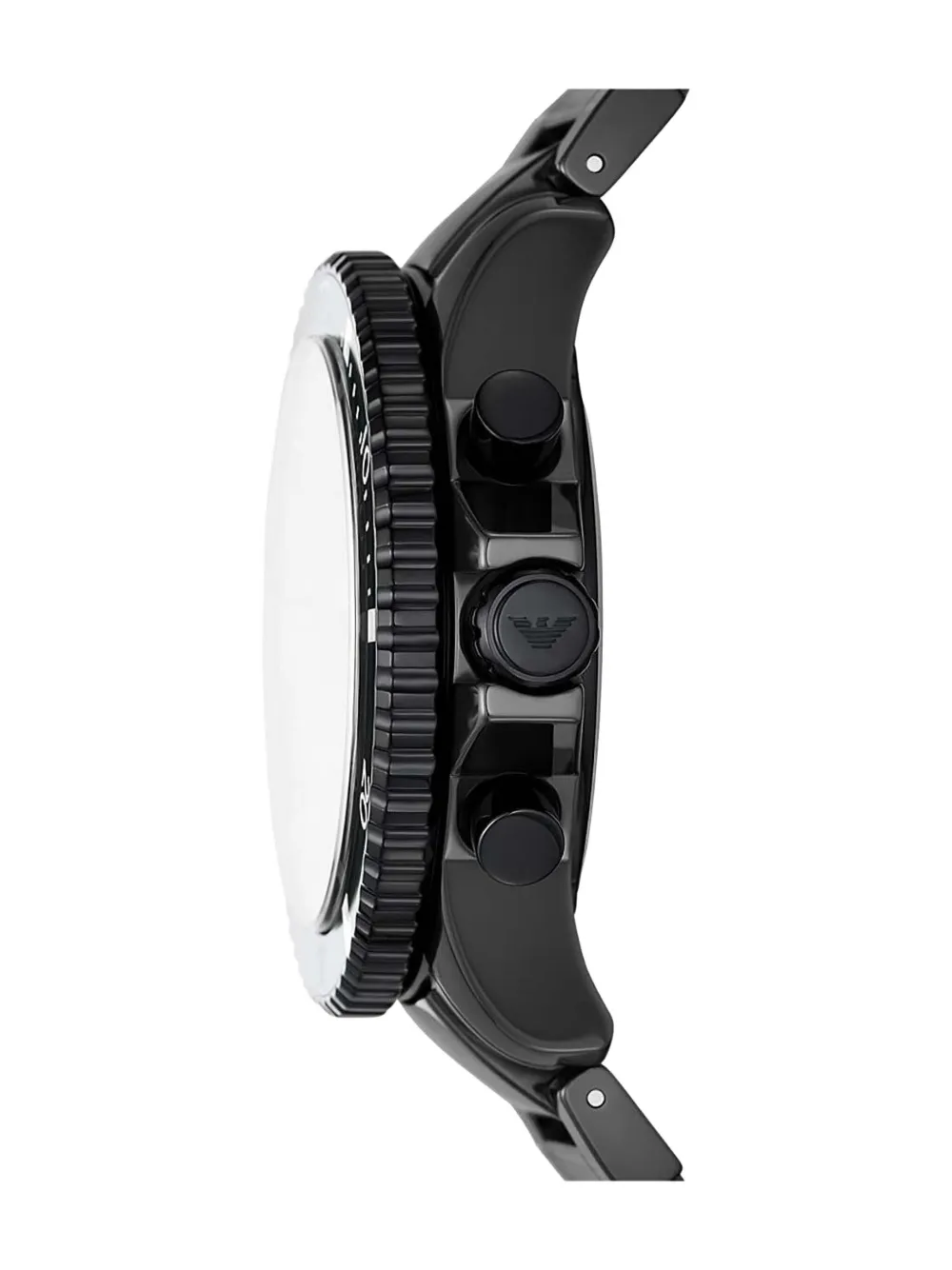 Emporio Armani Three-hand Date Stainless Steel Watch In Black