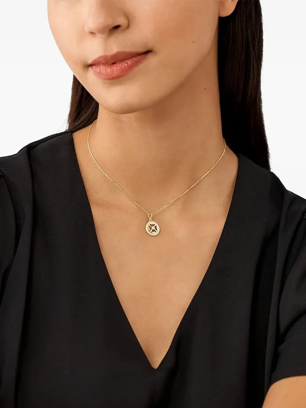 Emporio Armani circular pendant necklace - Goud