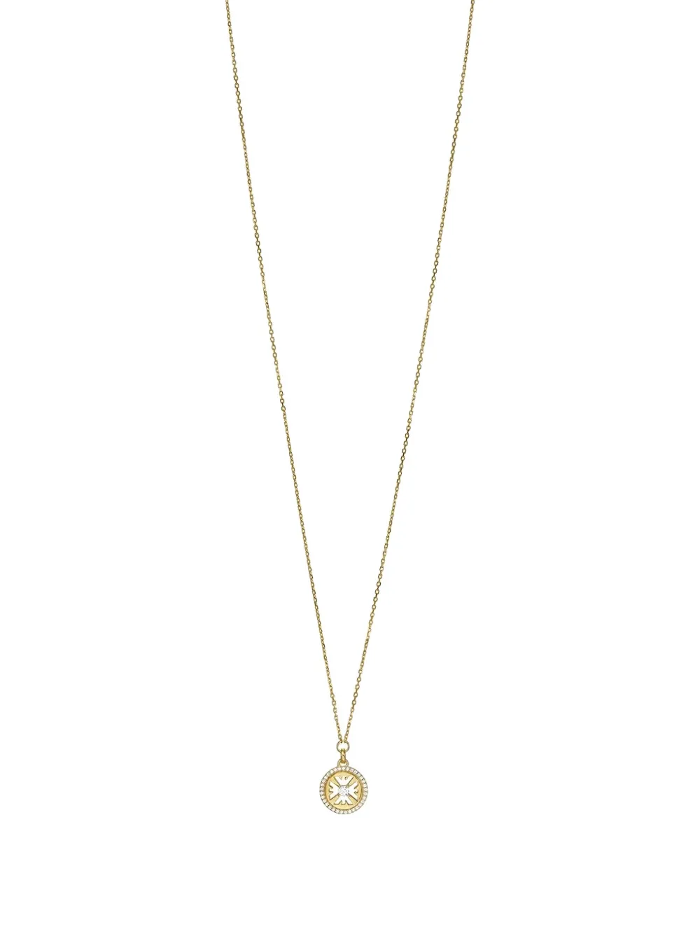 Emporio Armani Circular Pendant Necklace In Gold