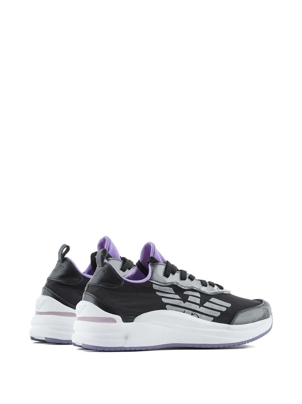 Emporio Armani Sneakers verfraaid met logo - Zwart