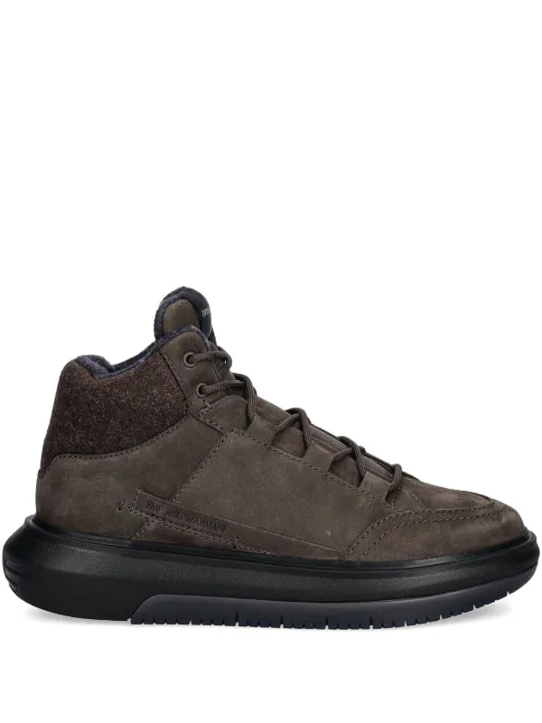 Emporio Armani ブラウン スエード スニーカー　サイズ41 Emporio Armani スエード スニーカー | ブラウン | FARFETCH JP
