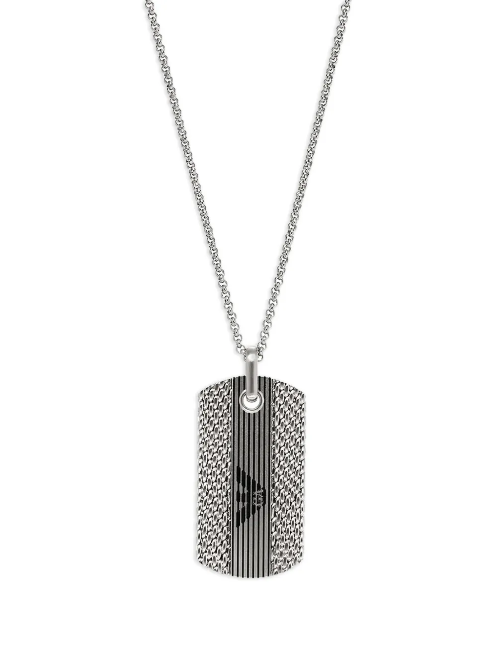 Emporio Armani mesh pendant necklace - Argento