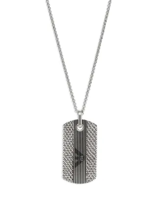 Emporio Armani メッシュ ペンダント ネックレス | シルバートーン