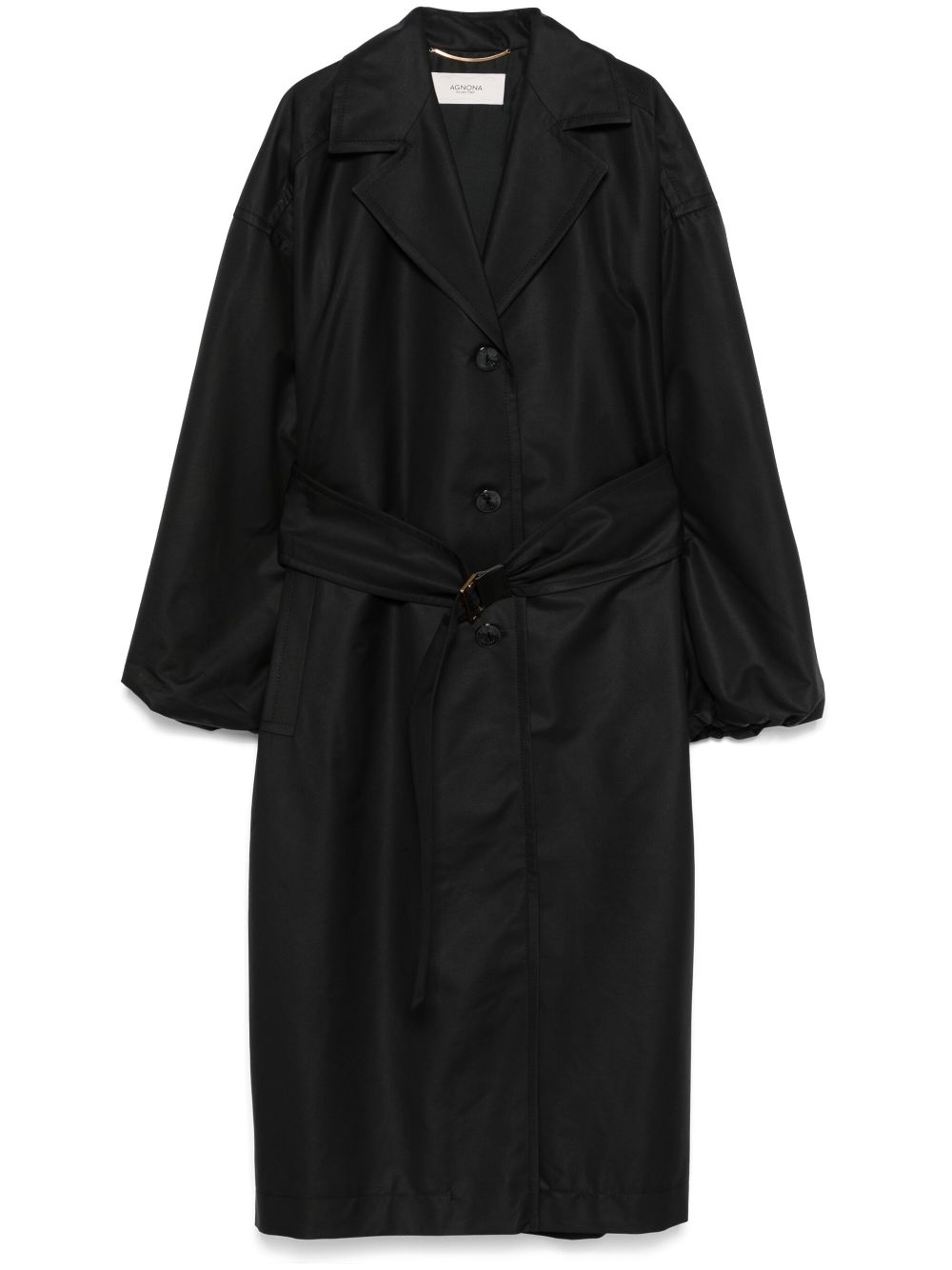 Agnona belted trench coat - Black