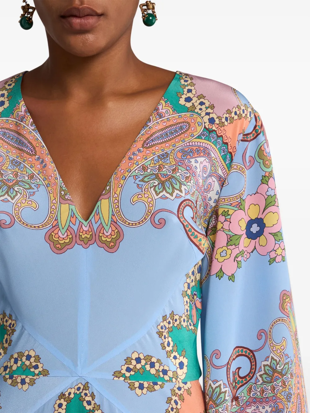ETRO Maxi-jurk met paisley-print Blauw