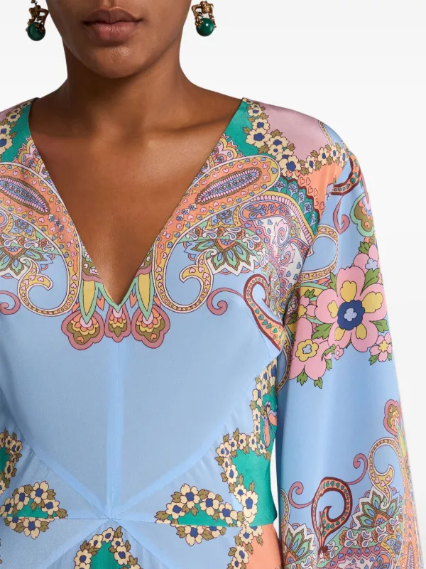 ETRO paisley-print Maxi Dress | Blue | FARFETCH