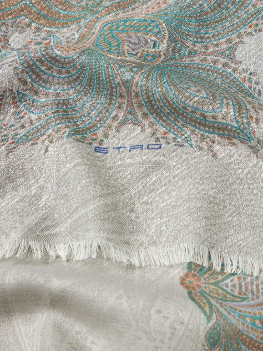 ETRO foliage-pattern scarf - Grijs