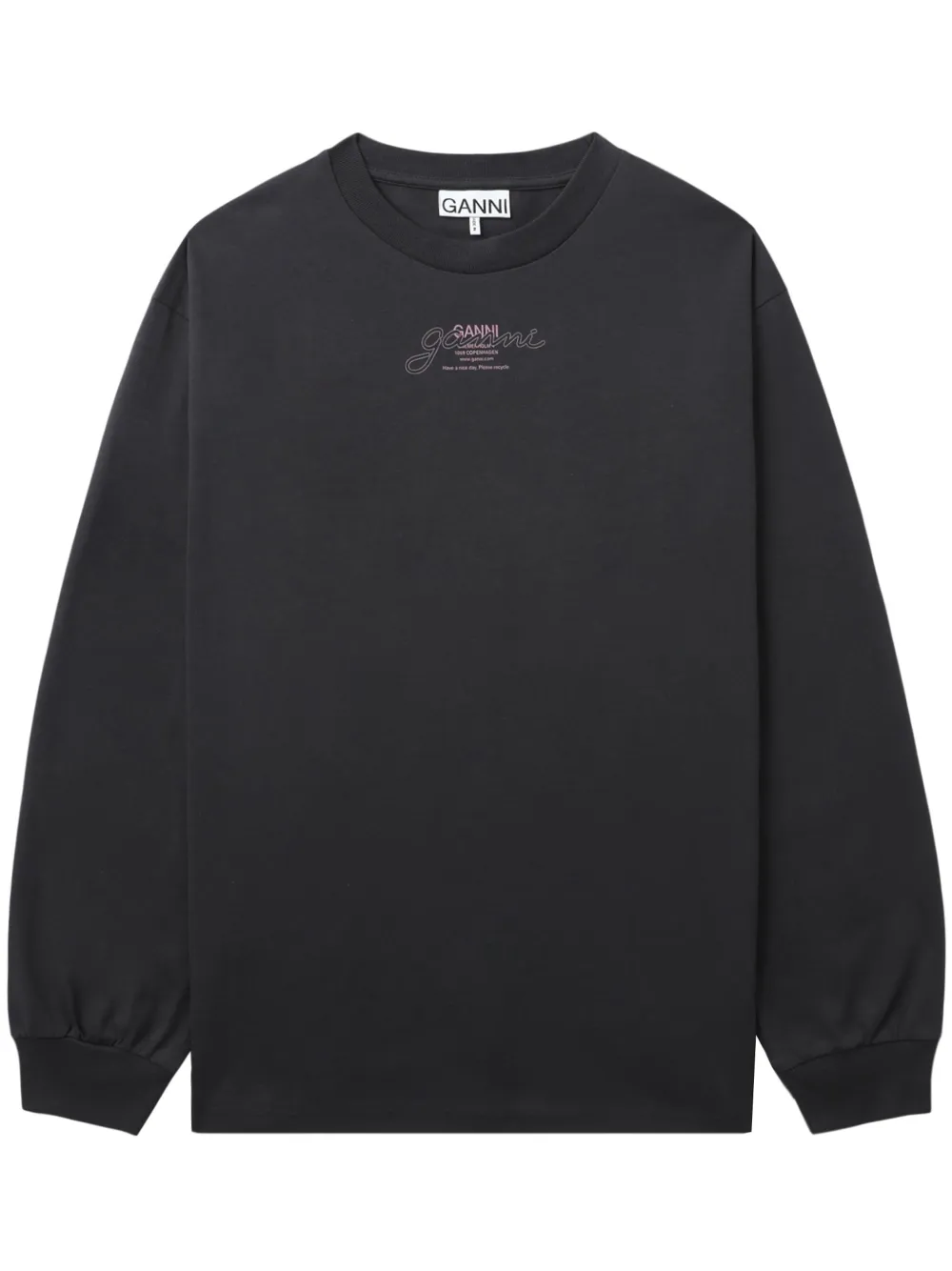 GANNI logo-print Sweatshirt | Black | FARFETCH