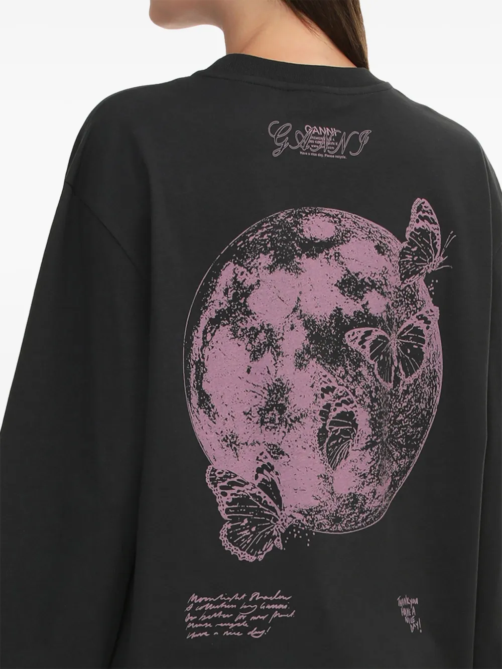 GANNI Sweater met logoprint Zwart
