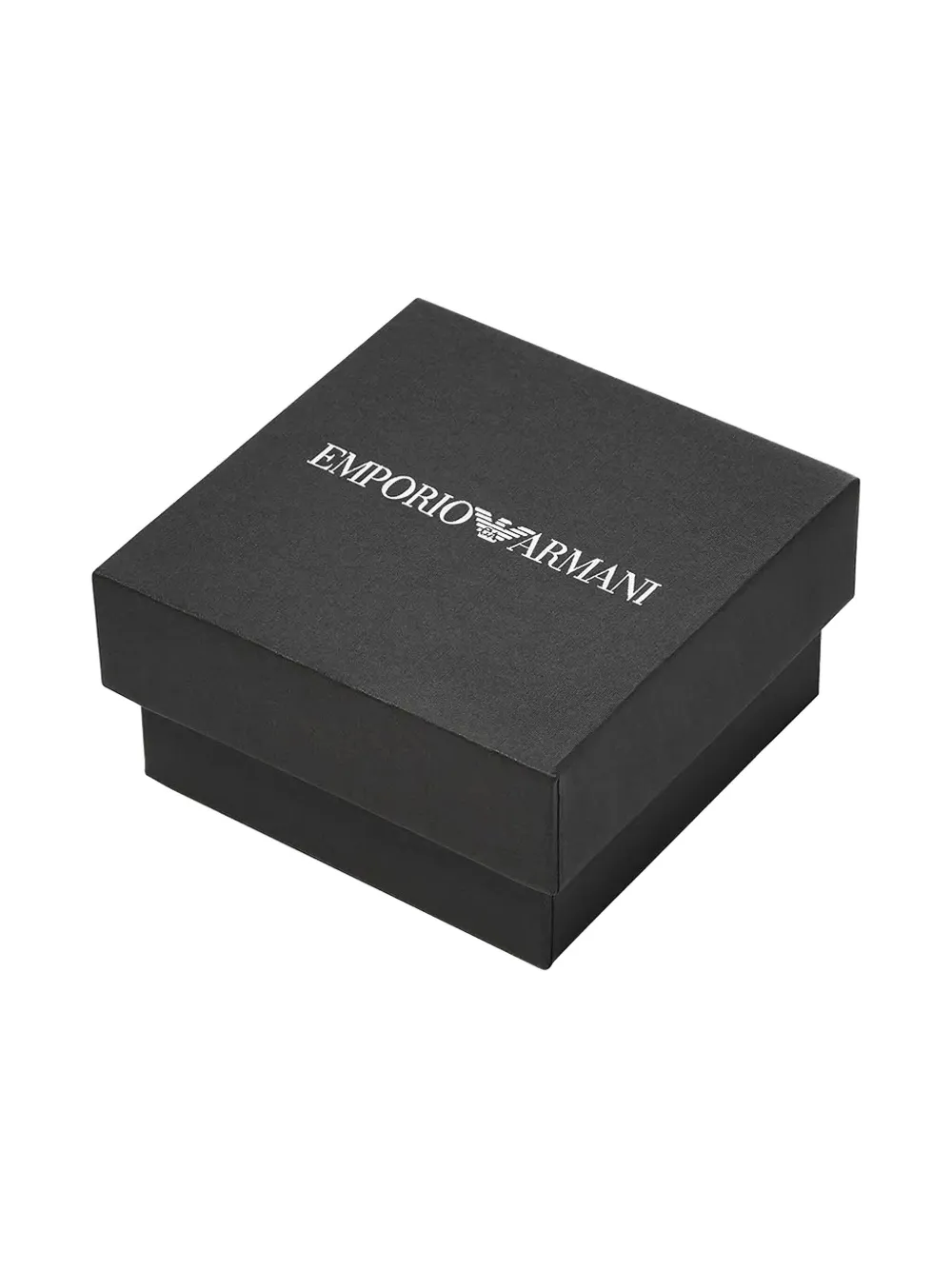Emporio Armani logo-plaque round cufflinks - Zilver