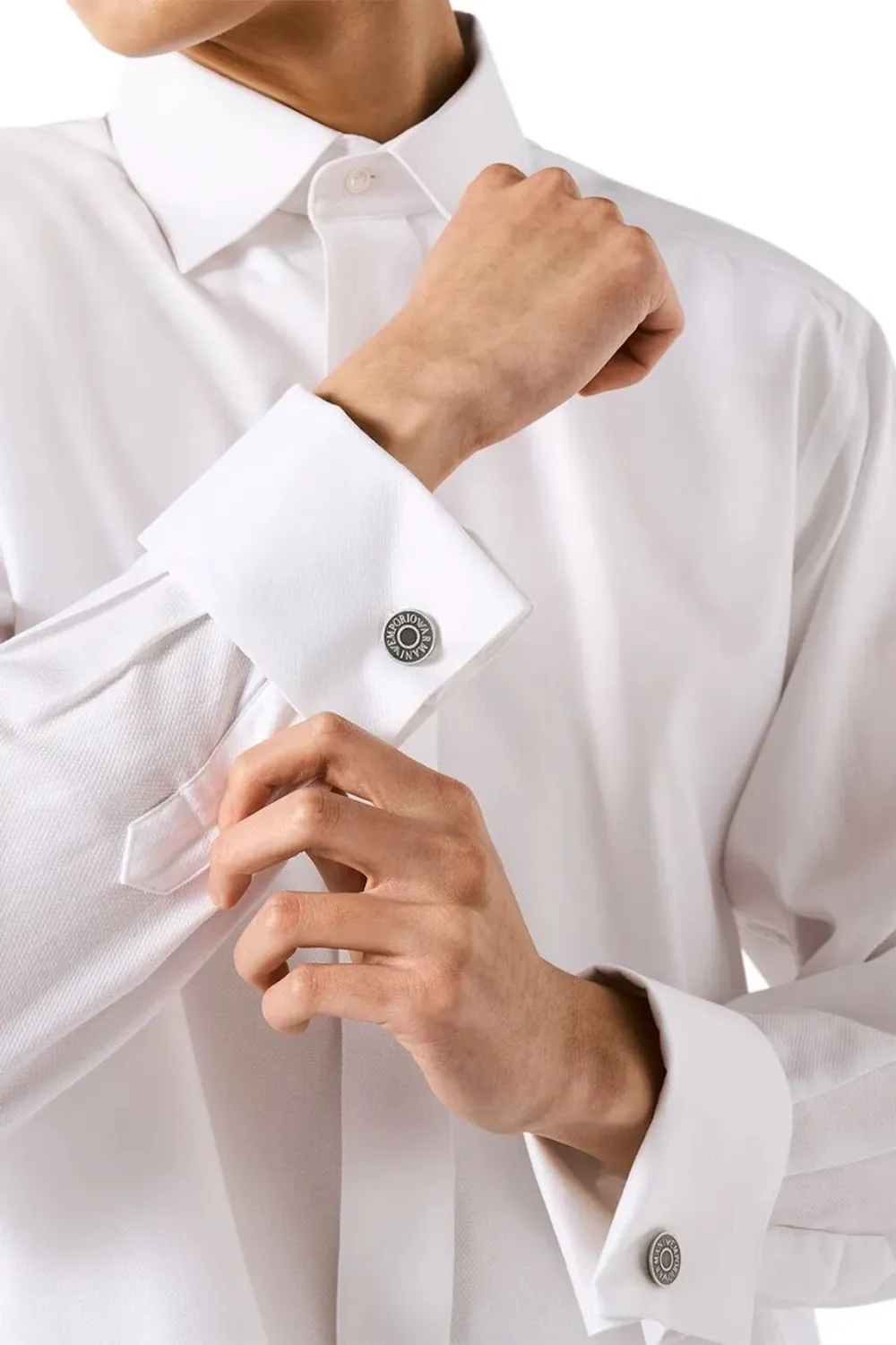 Emporio Armani logo-plaque round cufflinks | Image 2