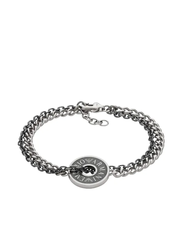 EMPORIO ARMANI シルバーチェーンブレスレット Amazon.co.jp: Emporio Armani ブラックトーン スターリング