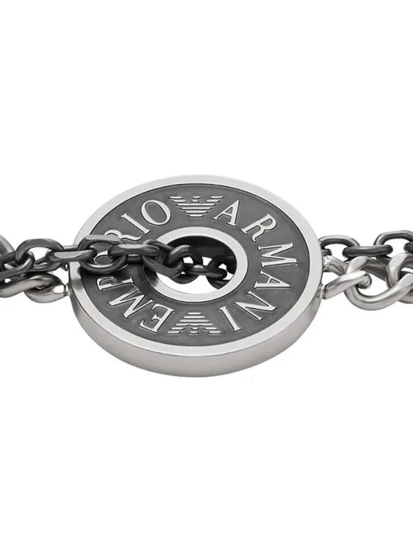 EMPORIO ARMANI シルバーチェーンブレスレット Amazon.co.jp: Emporio Armani ブラックトーン スターリング