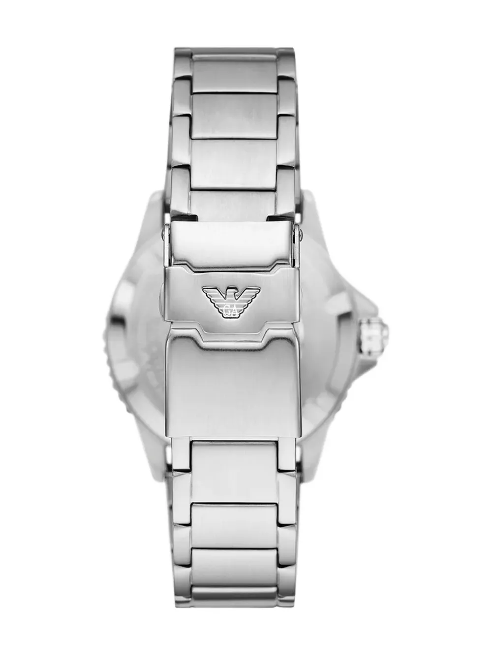 Emporio Armani Gmt Dual Time Stainless Steel Watch In Metallic