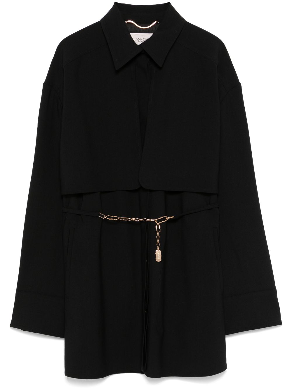 Agnona belted coat - Black