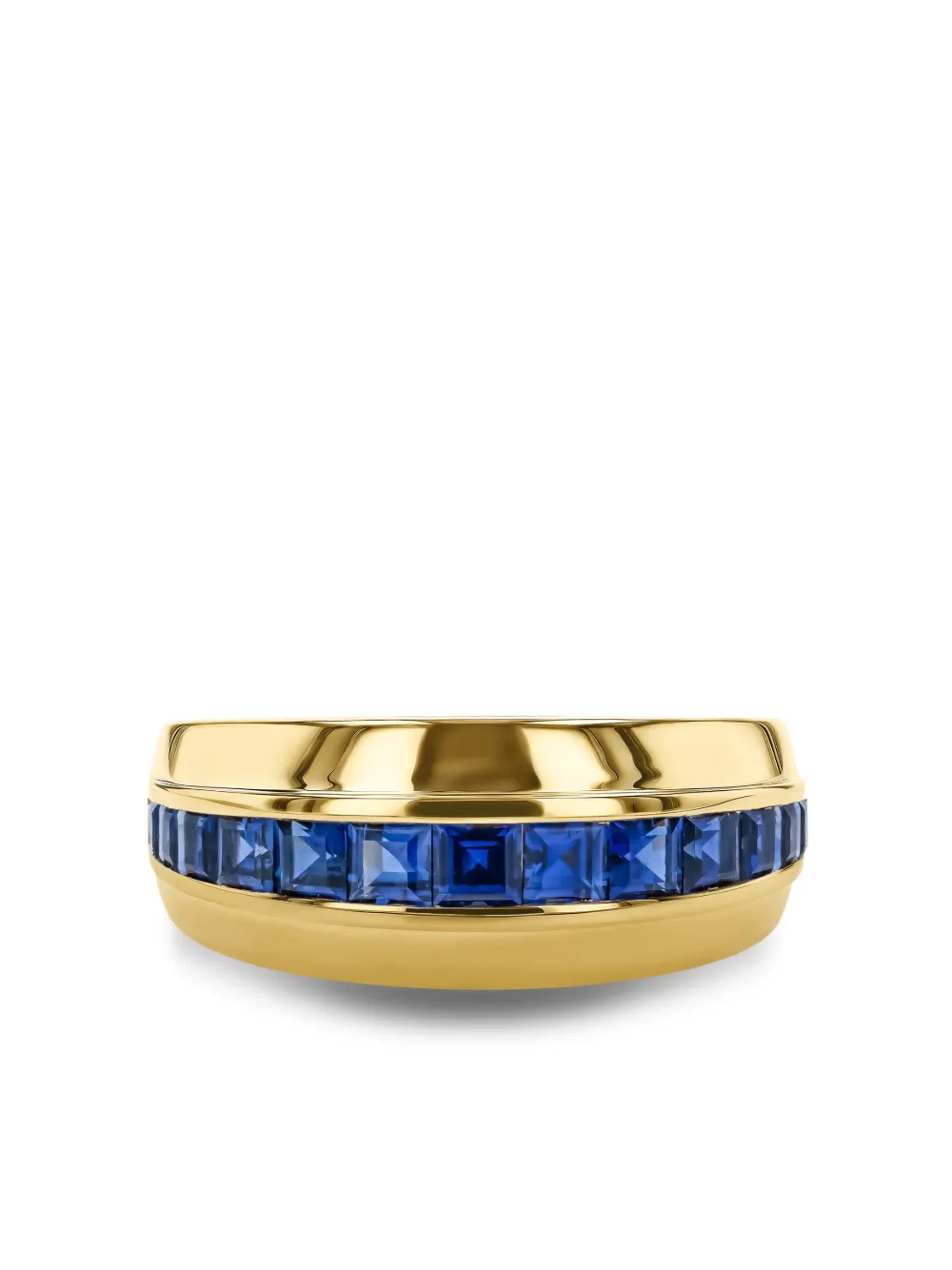 Pragnell 18kt geelgouden Manhattan ring met saffier