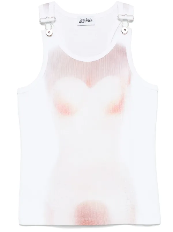 Jean Paul Gaultier Le Classique プリント タンクトップ | ホワイト