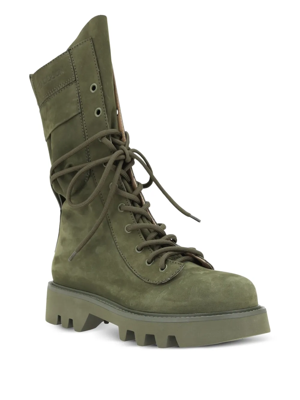 JW Anderson leather combat boots Green