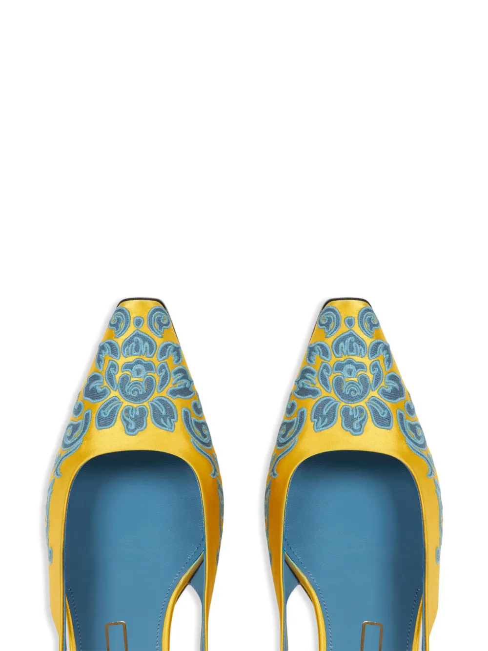 ETRO embroidered pumps Yellow