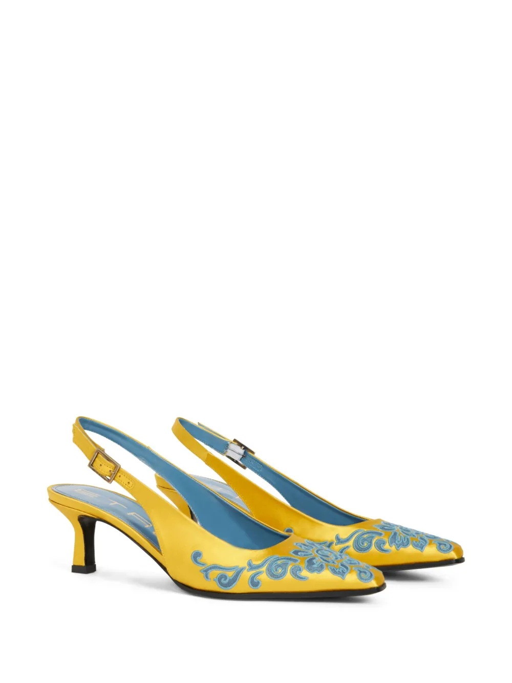ETRO embroidered pumps Yellow