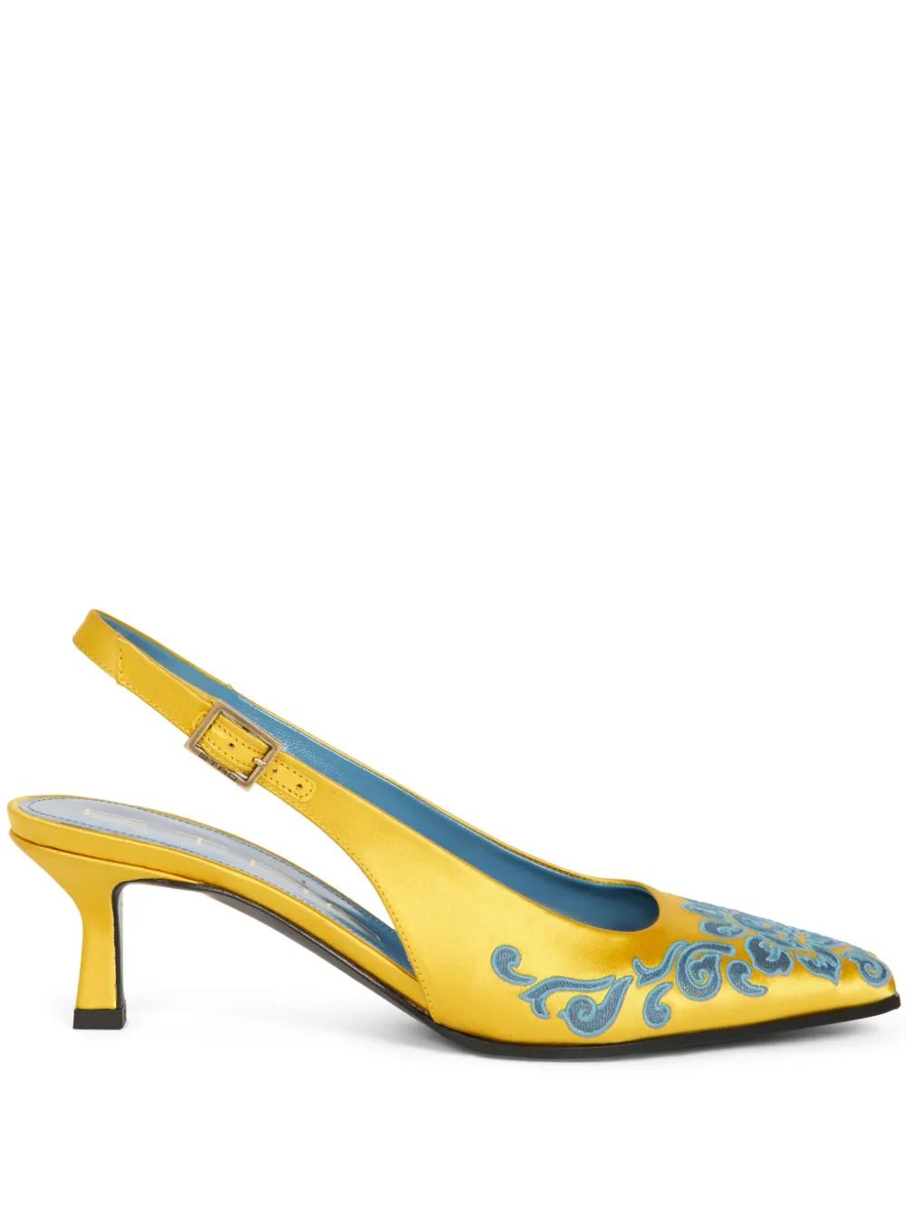 ETRO embroidered pumps Yellow