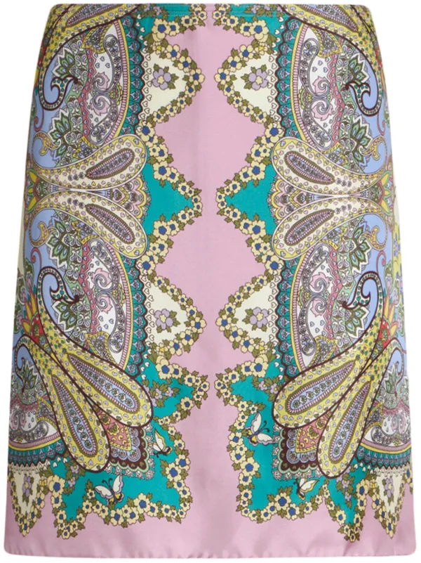ETRO paisley-print Miniskirt | Pink | FARFETCH GR
