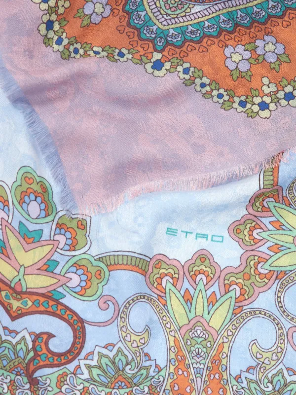 ETRO ペイズリー スカーフ | ブルー | FARFETCH JP