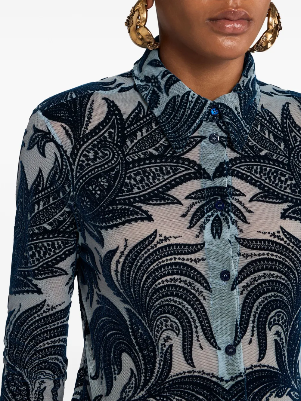 ETRO Overhemd met paisley-jacquard Blauw