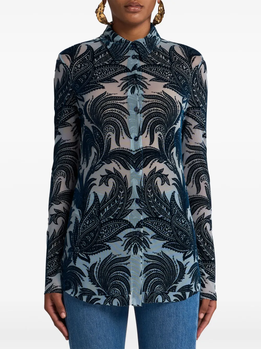 ETRO Overhemd met paisley-jacquard - Blauw