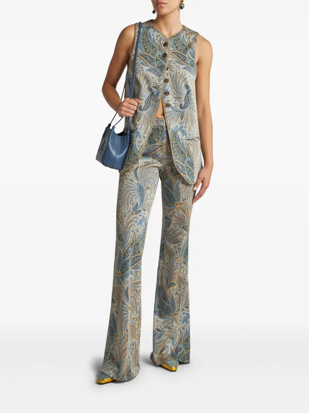 ETRO Pantalon met paisley-jacquard - Blauw