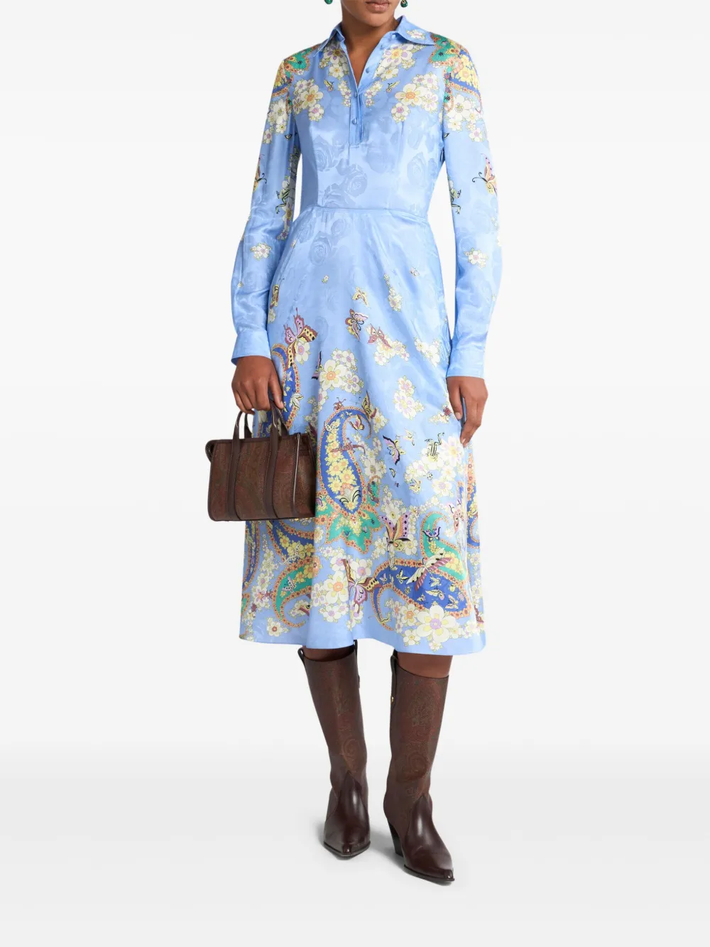 ETRO Midi-blousejurk - Blauw