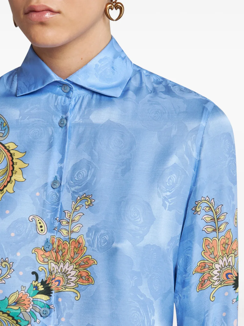 ETRO Overhemd met paisley-print Blauw