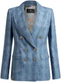 ETRO check blazer - Blue