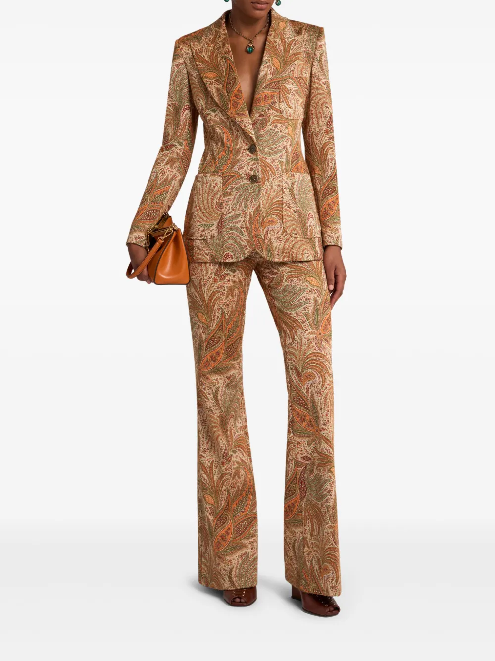 ETRO Pantalon met paisley-jacquard - Bruin