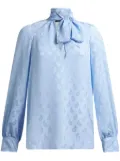 ETRO paisley-jacquard silk blouse - Blue