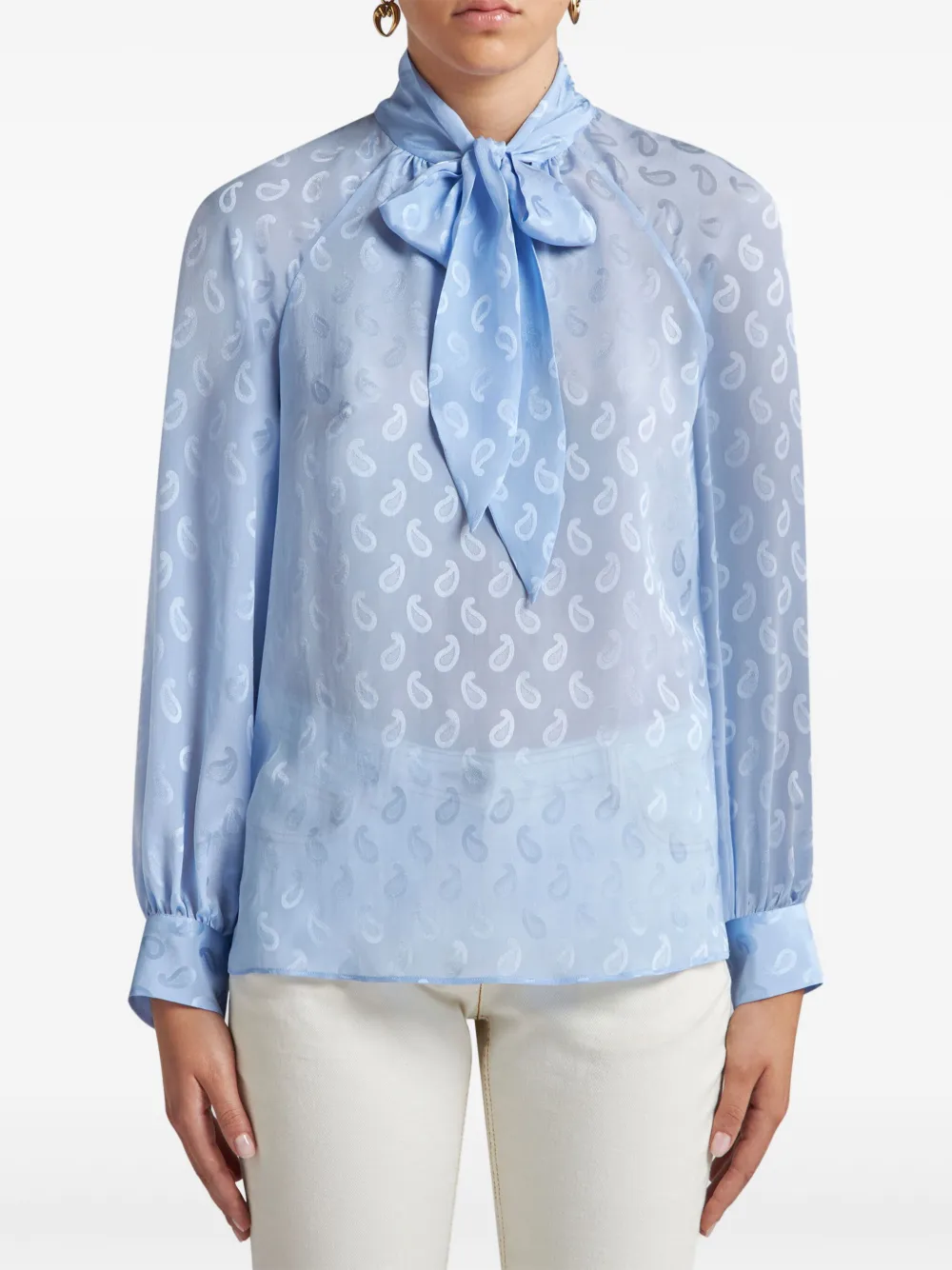 ETRO Zijden blouse met paisley-jacquard - Blauw